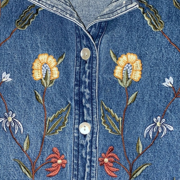 Vintage New Identity Denim Embroidered Button Down - Picture 8 of 12